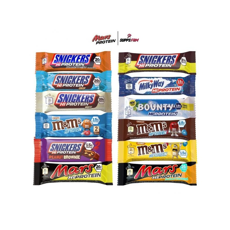 12x Snickers-Mars-Bounty-M&M's-MilkyWay proteiinibatoonide mix