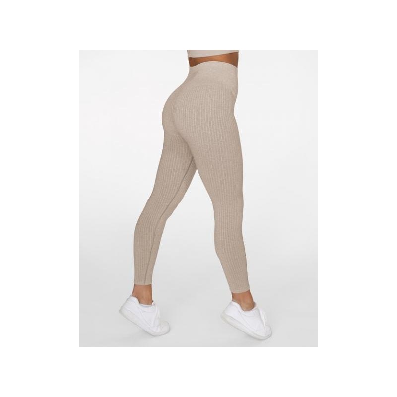 GAVELO Seamless RIBBED Sand Melange Leggings