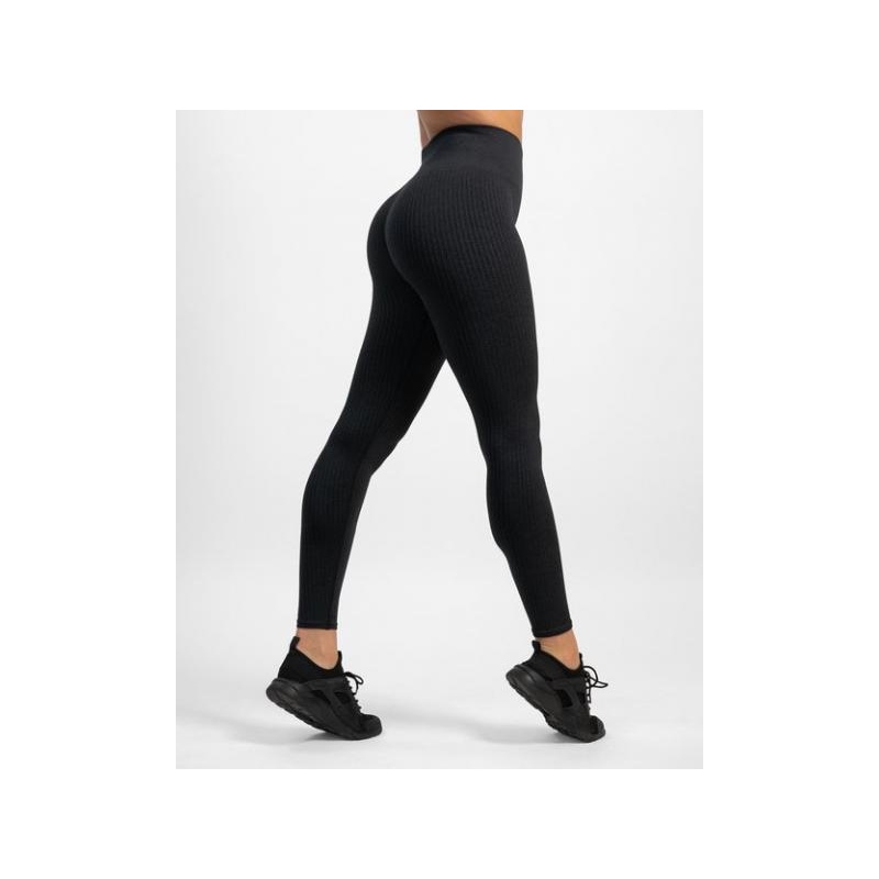 GAVELO Seamless Ribbed Black Sand Melange Leggings www.estfit.ee