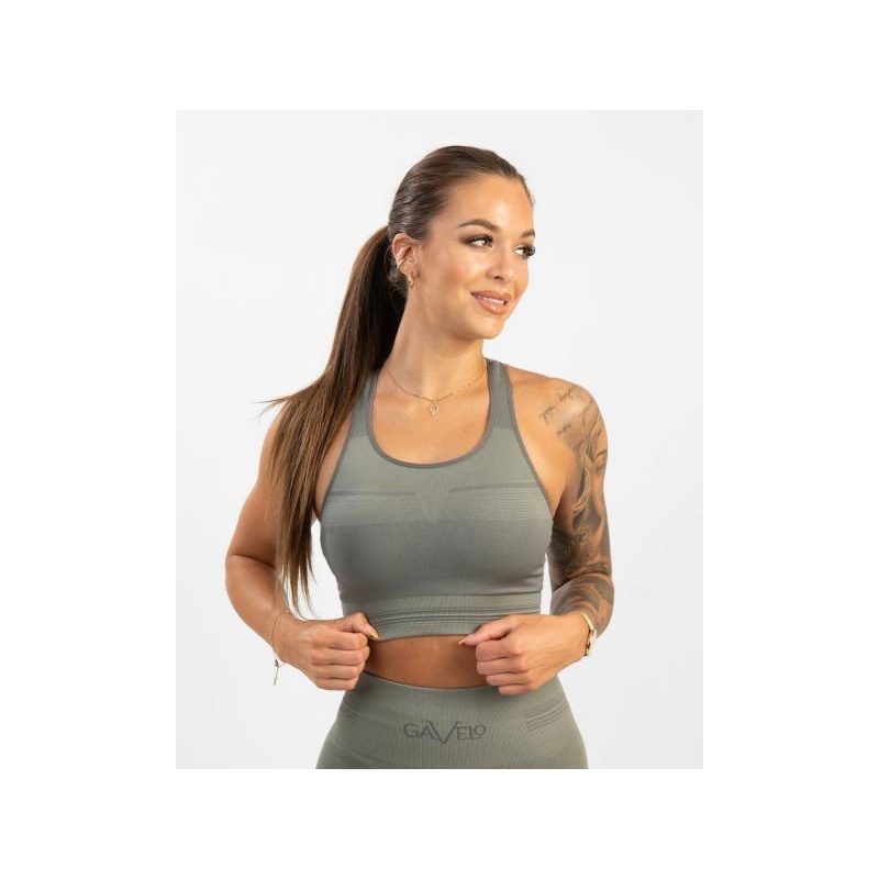 GAVELO Pulse Nude Olive Grey Seamless Top