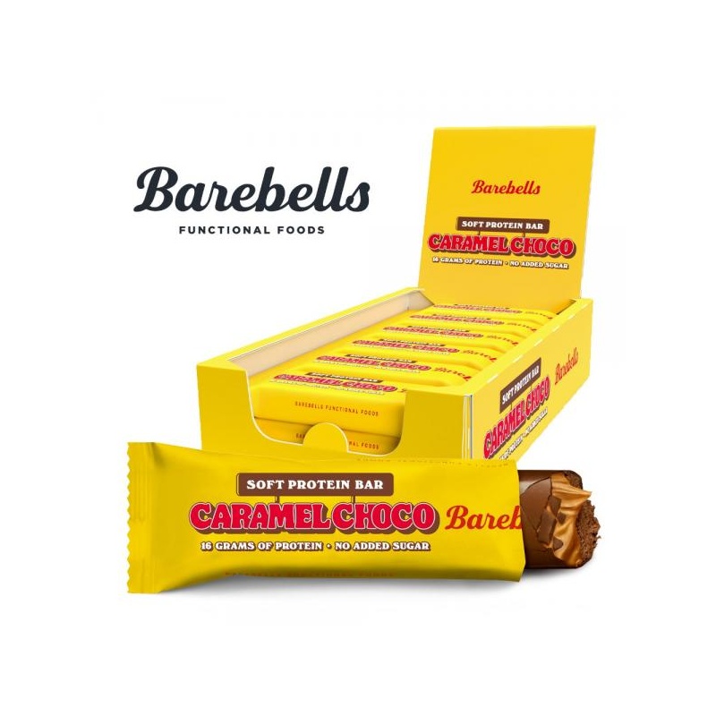 Kast BAREBELLS Soft CARAMEL CHOCO proteiinibatoone (12 tk)