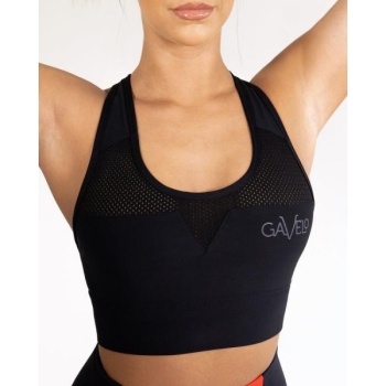 MESH black sports bra