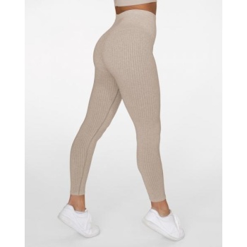 GAVELO Seamless Ribbed Sand Melange Leggings