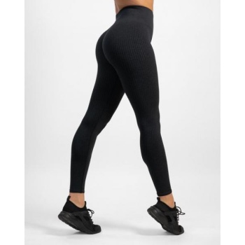 GAVELO Seamless Ribbed Black Sand Melange Leggings