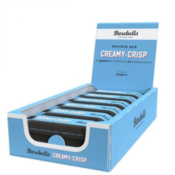 Box of BAREBELLS Creamy Crisp protein bar 12x55g