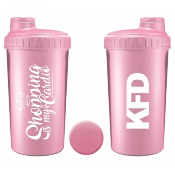 KFD shaker 700ml light pink, Shopping is my cardio