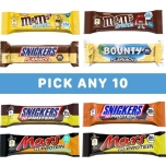 10x SNICKERS-Bounty-M&M's Protein Bars 10pcs