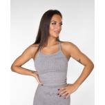 GAVELO Seamless Ribbed Light Grey Melange Tank