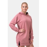 NEBBIA Everyday HERO Long Sweatshirt with a hoodie Old Rose