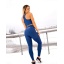 PLAIN Blue Suede compression leggings